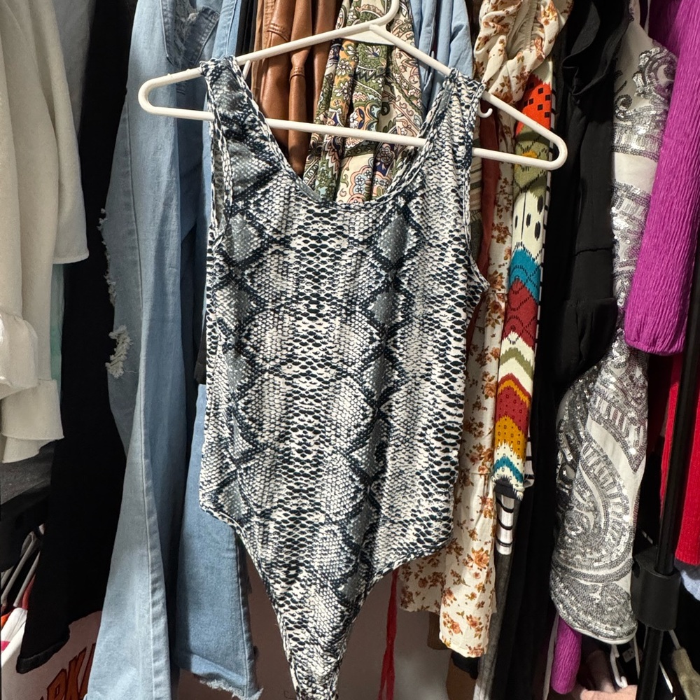 Snakeskin Print Women's Bodysuit